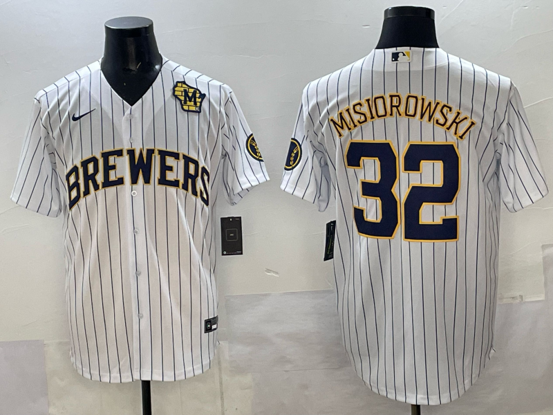 Men Milwaukee Brewers #32 Misiorowski white Nike MLB 2025 jersey 001